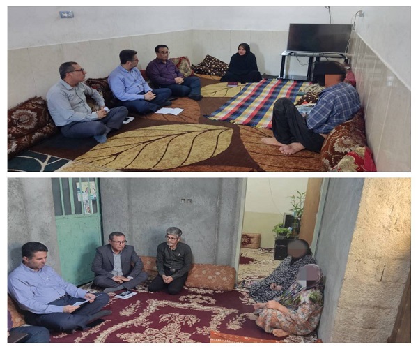 مدیر کل کمیته امداد استان بوشهر با دو خانواده ایتام و بیمار در بخش شبانکاره دیدار کرد